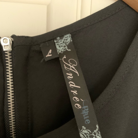 Black Peplum Pleather Top w/ Back Zipper - Picture 3 of 3